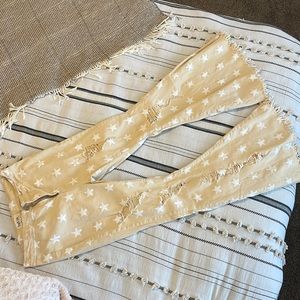 Yellow bell bottom jeans